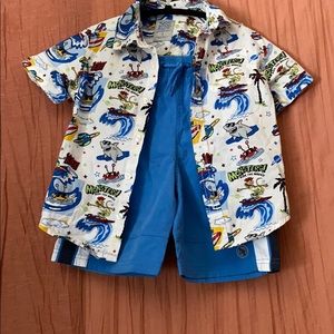Cool collar shirt/ shorts boy set! Cool Kid!